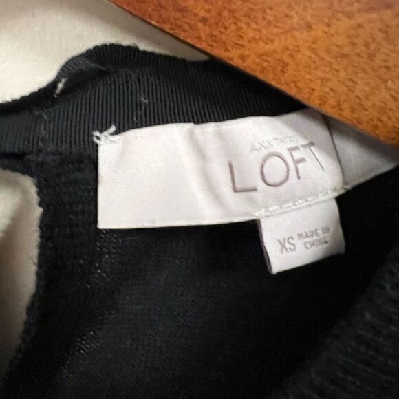 Loft black lightweight sweater with embellished neckline Sz XS - Picture 5 of 7